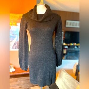 Black turtleneck dress with sparkles